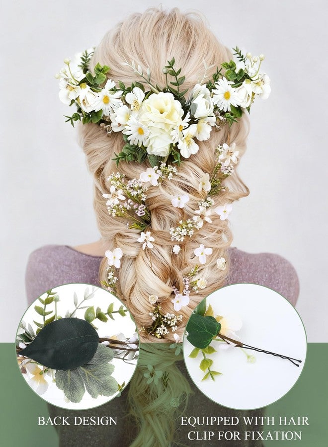 Suncalla 6 Pcs Flower Crown Headband Fairy Bridal Headband for Wedding Boho Hair Vine Bulk Hair Wreath Accessory for Women Girls Brides Bridesmaids - Image 5